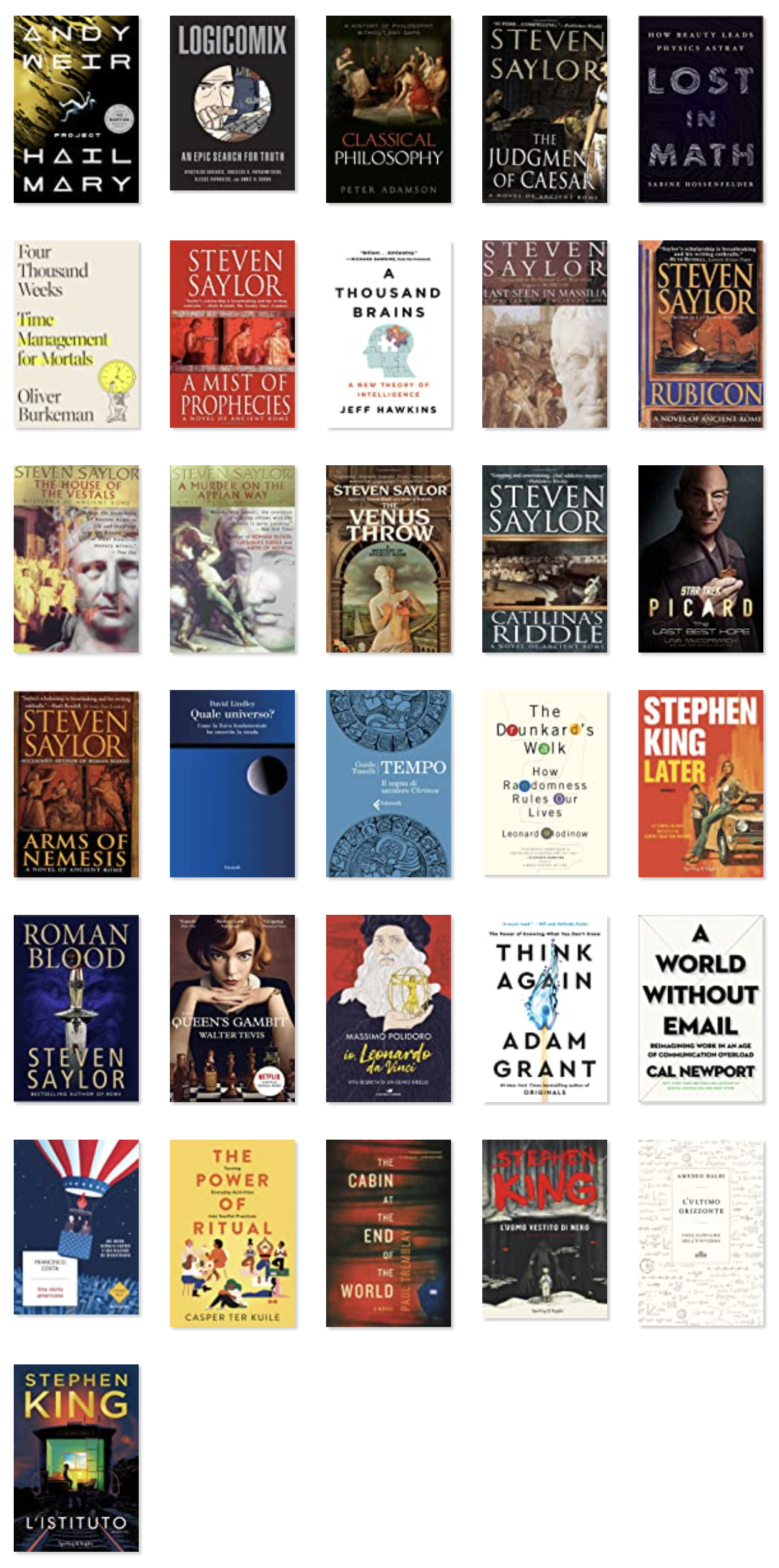 The 31 books I read in 2021.