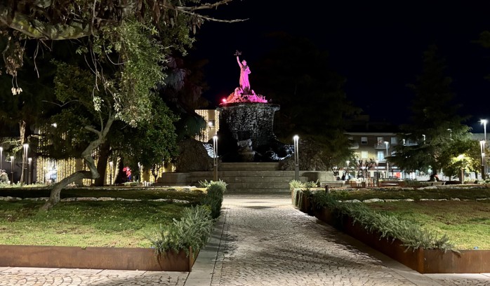 The main square of Cisterna di Latina at Christmas time.