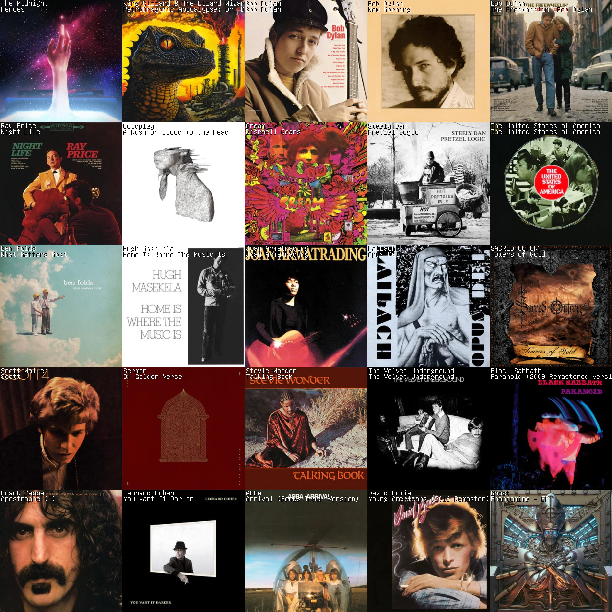 Collage of albums cover I listened in June 2023.