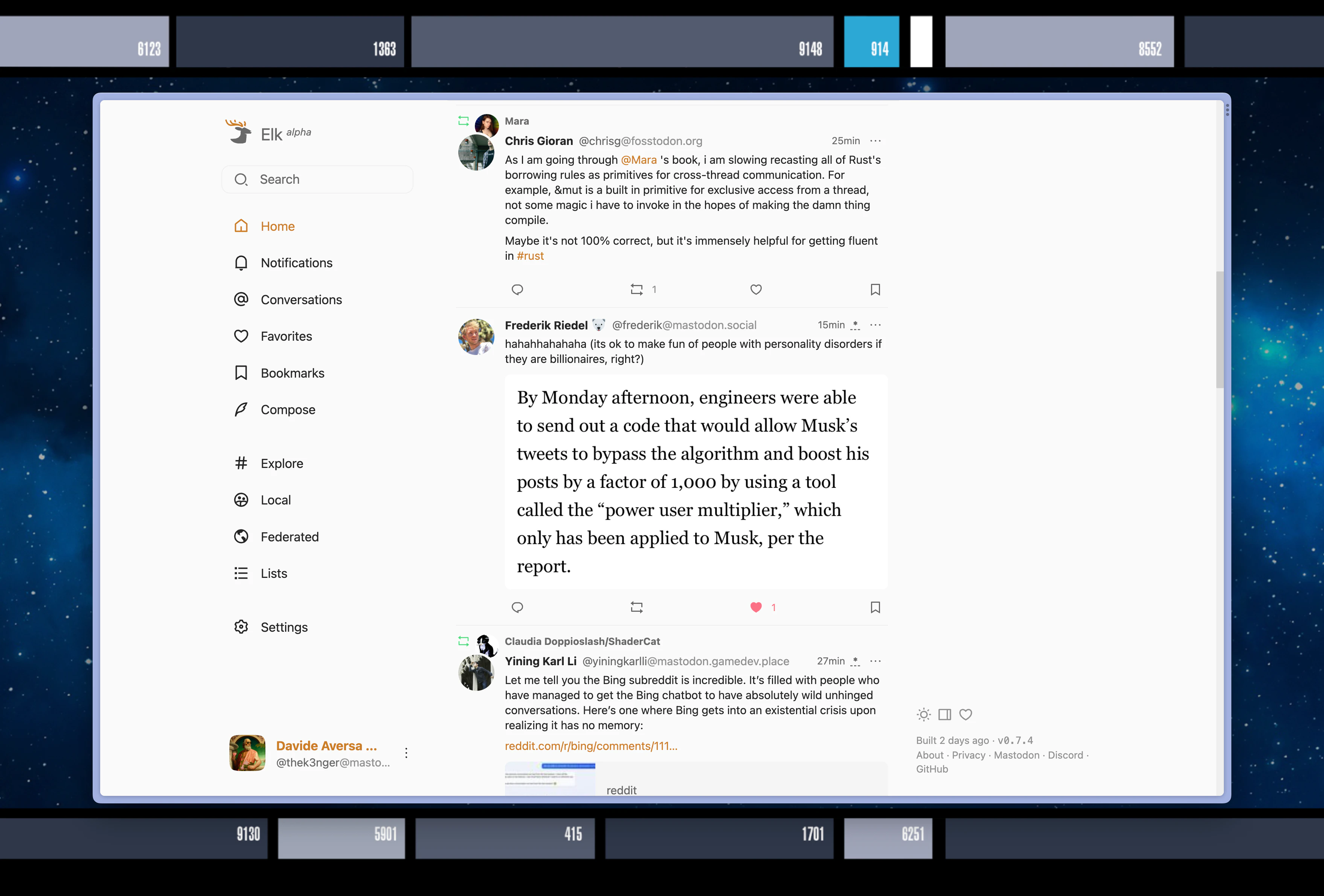 Nowaday, I use Elk.zone. Even if it is still in alpha and it is clearly inspired by Twitter, it is a much nicer experience than the default Mastodon UI.